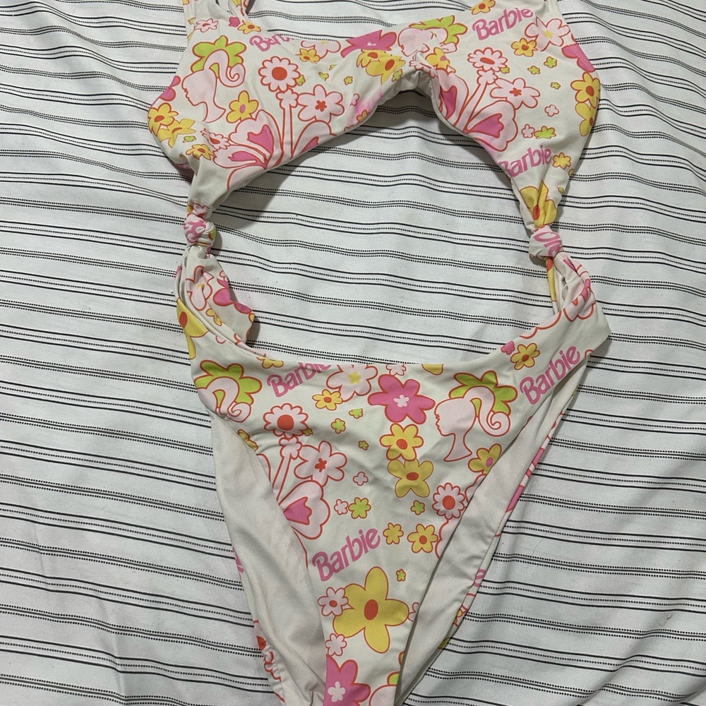 Barbie Pink and Yellow One Piece Swimsuit